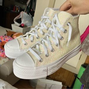 Gently worn glittery converse high tops